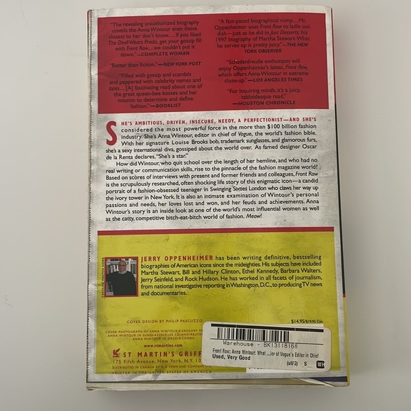 Anna Wintour Front Row by Jerry Oppenheimer Fashion Icon Book - Picture 3 of 3